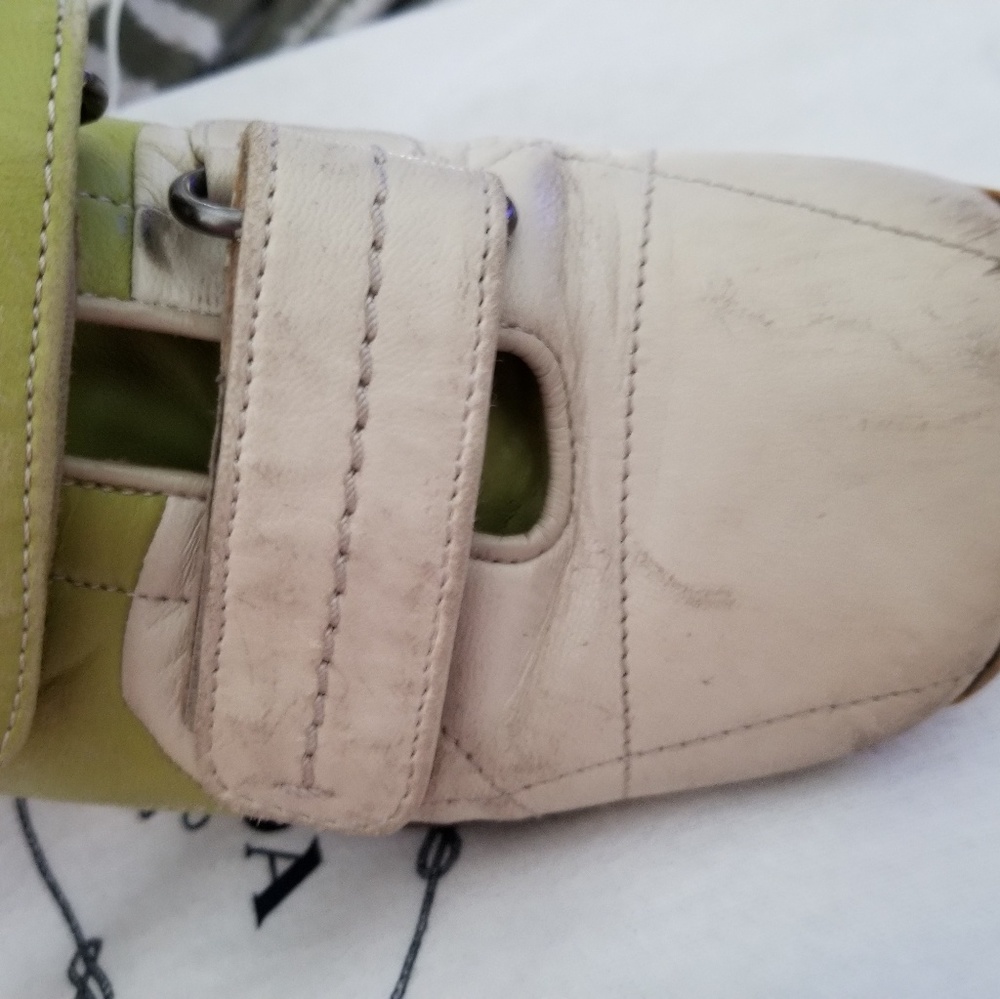 Prada Sneaker w/ Dust Cover. Sz 36.5  lime&creme - Picture 5 of 7